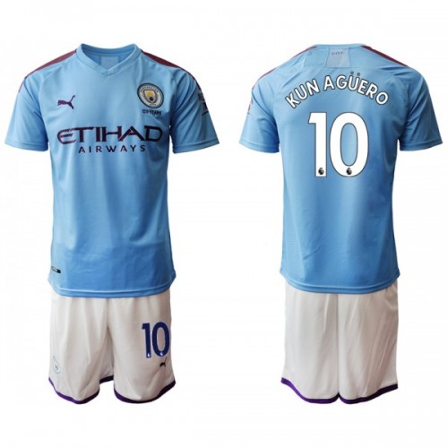 Camisolas de futebol Manchester City KUN AGUERO 10 Criança Equipamento Principal 2019/20 Manga Curta Camisolas de futebol Manchester City KUN AGUERO 10 Criança Equipamento Principal 2019/20 Manga Curta